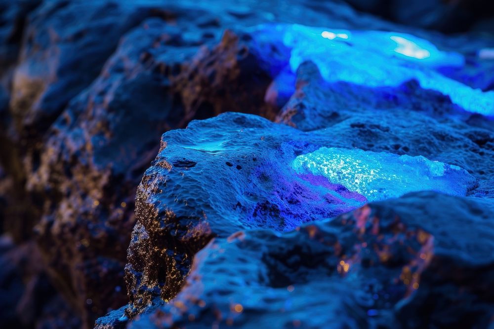 Bioluminescence Rock background rock blue outdoors.