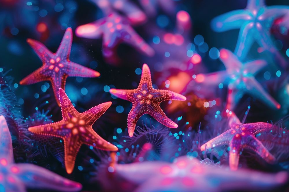 Bioluminescence Starfish background starfish animal invertebrate.