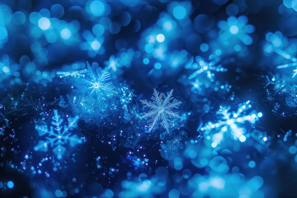 Bioluminescence Snowflake background snow blue backgrounds.