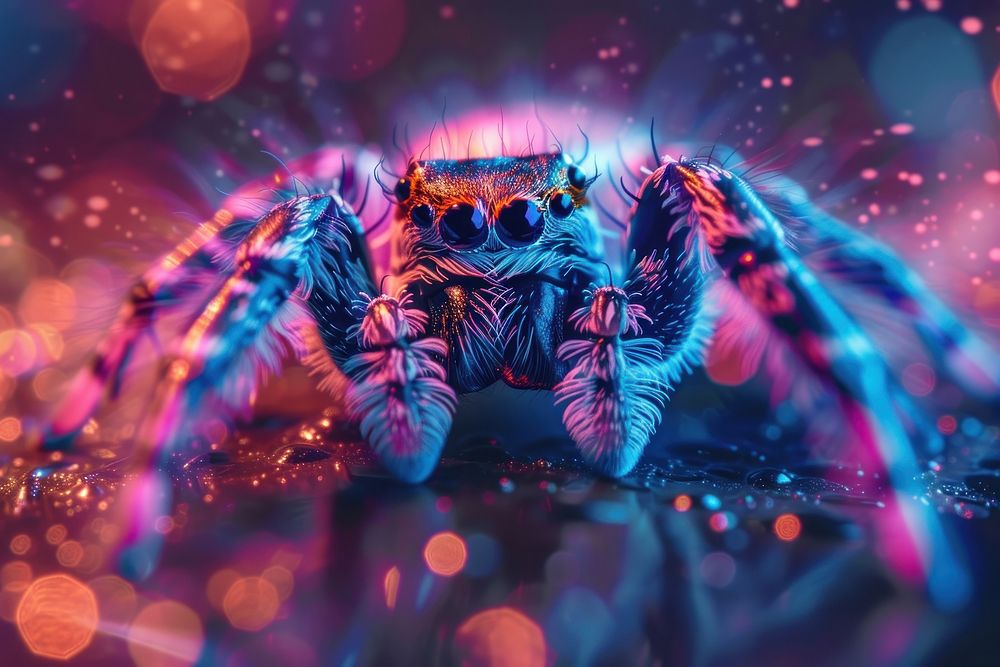 Bioluminescence Spider background spider animal insect.
