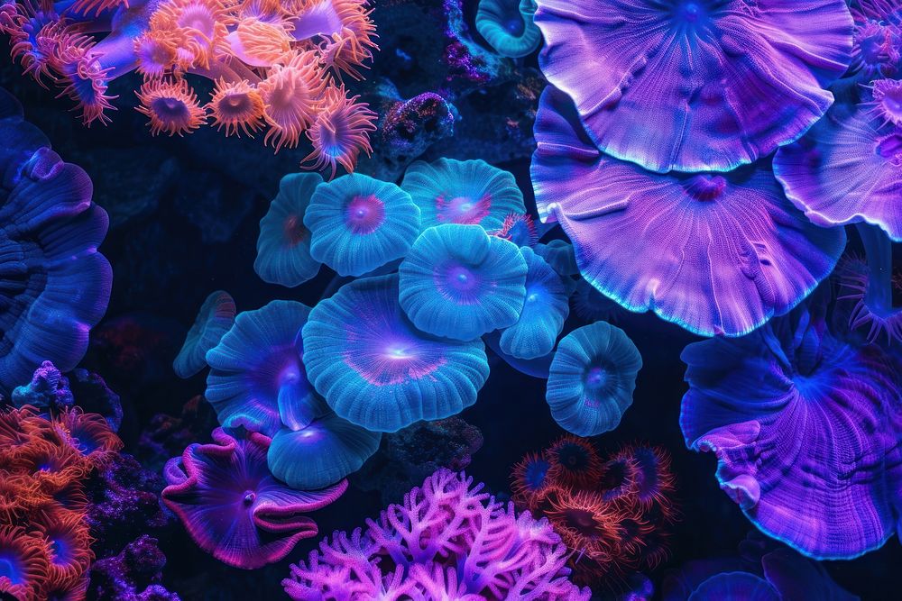 Bioluminescence Coral reef background backgrounds outdoors nature.