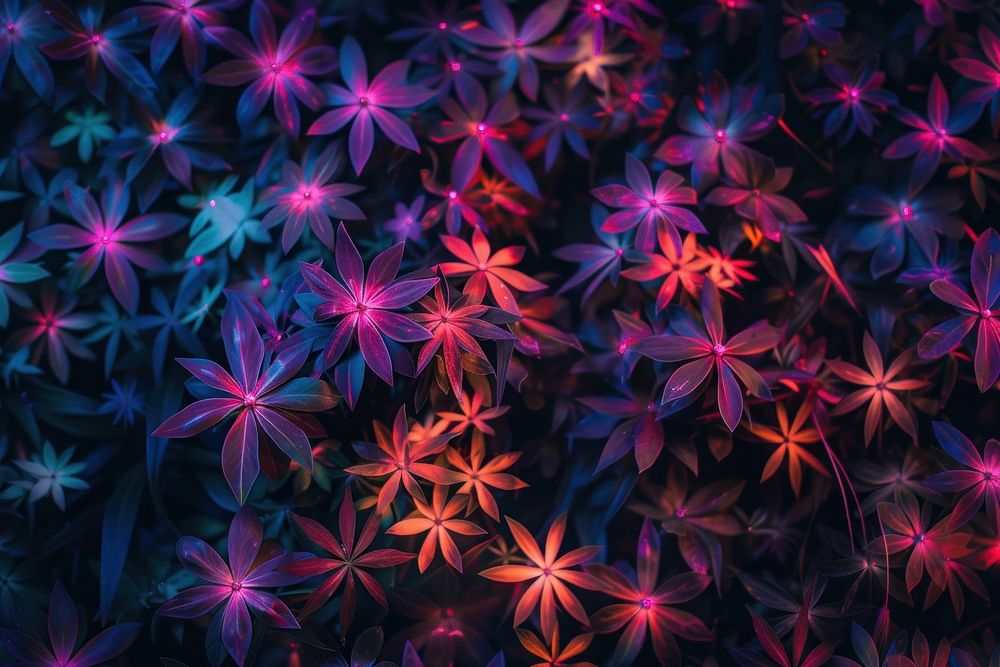 Bioluminescence Flower field background backgrounds pattern purple.