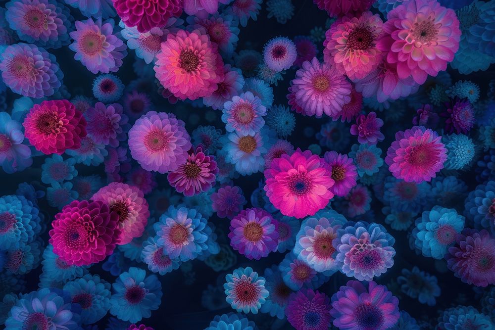 Bioluminescence Flower field background backgrounds pattern flower.