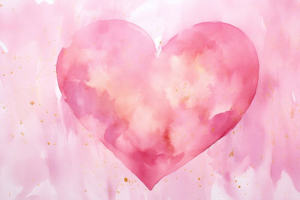 Pink heart watercolor background backgrounds creativity abstract.
