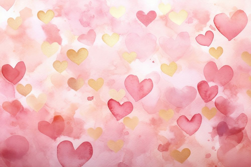 Pink hearts watercolor background backgrounds petal creativity.