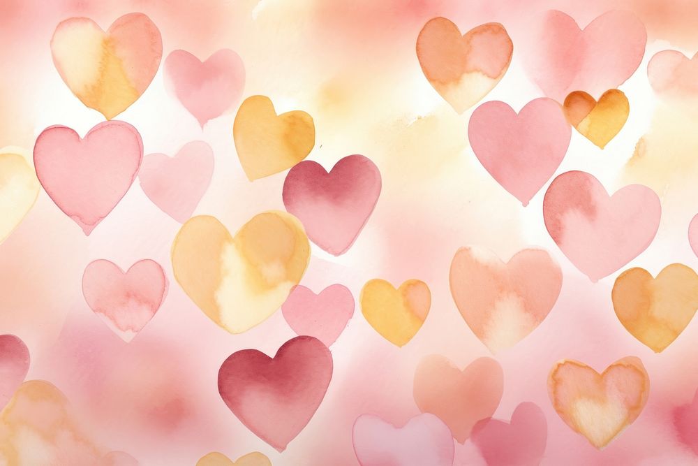 Pink hearts watercolor background backgrounds abstract pattern.
