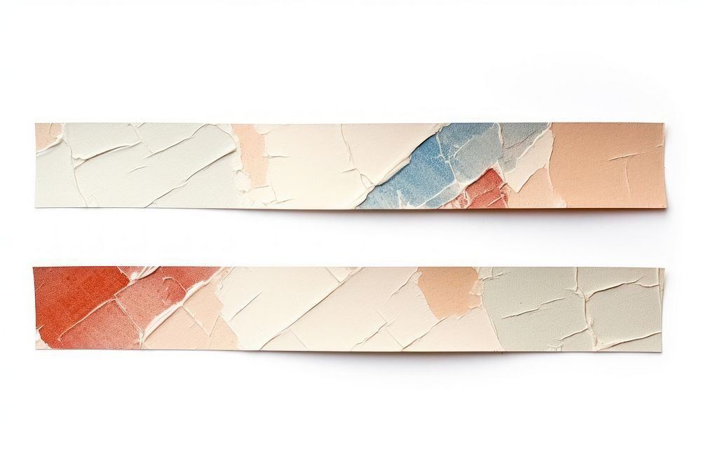 Abstract pattern adhesive strip white background rectangle cracked.