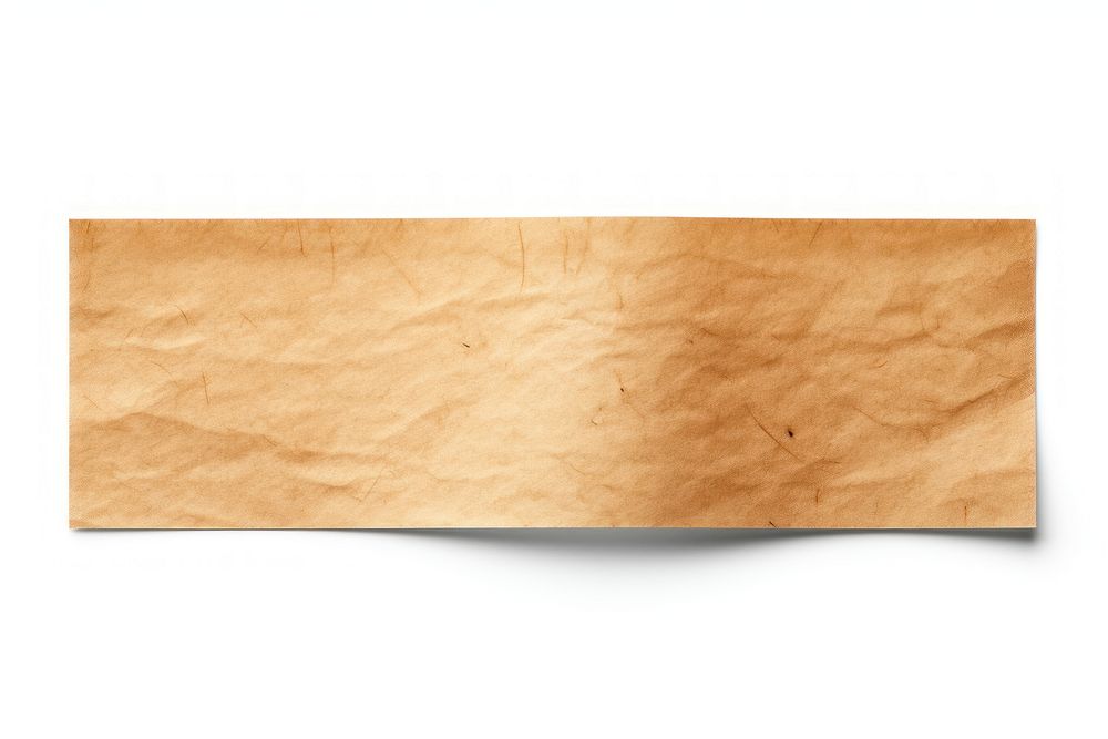 Aesthetic adhesive strip rough paper white background.