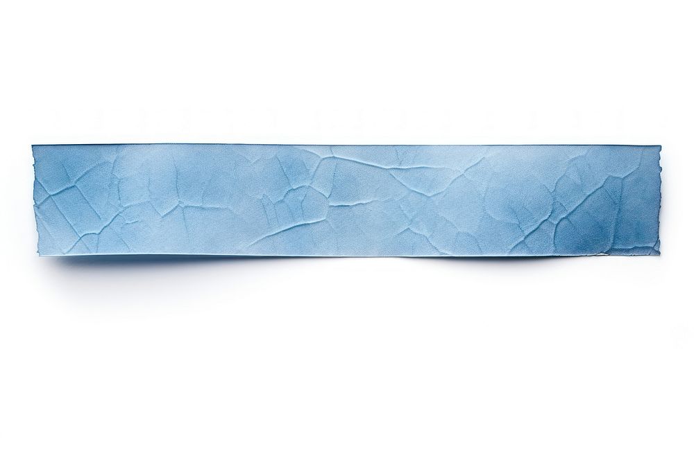 Blue pattern adhesive strip paper white background rectangle.
