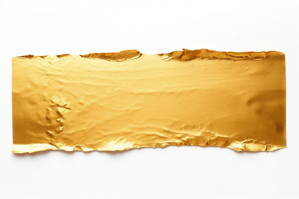 Gold adhesive strip white background rectangle aluminium.