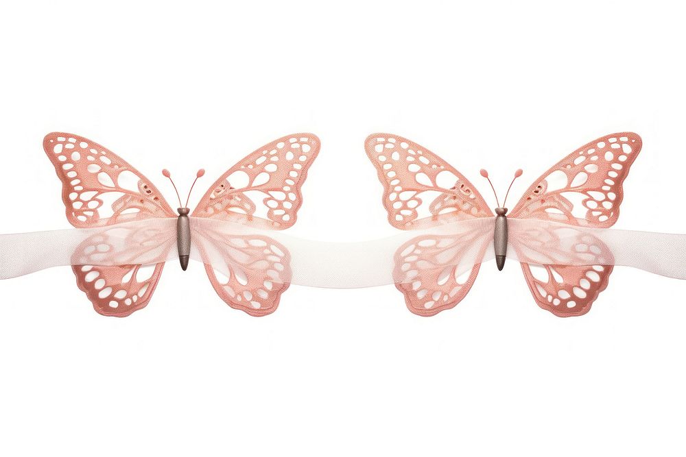 Decorative tape adhesive strip butterfly animal white background.