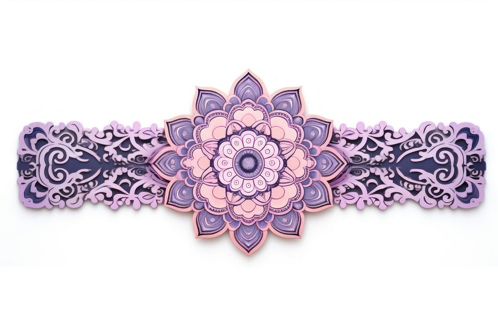 Mandala pattern adhesive strip jewelry white background accessories.