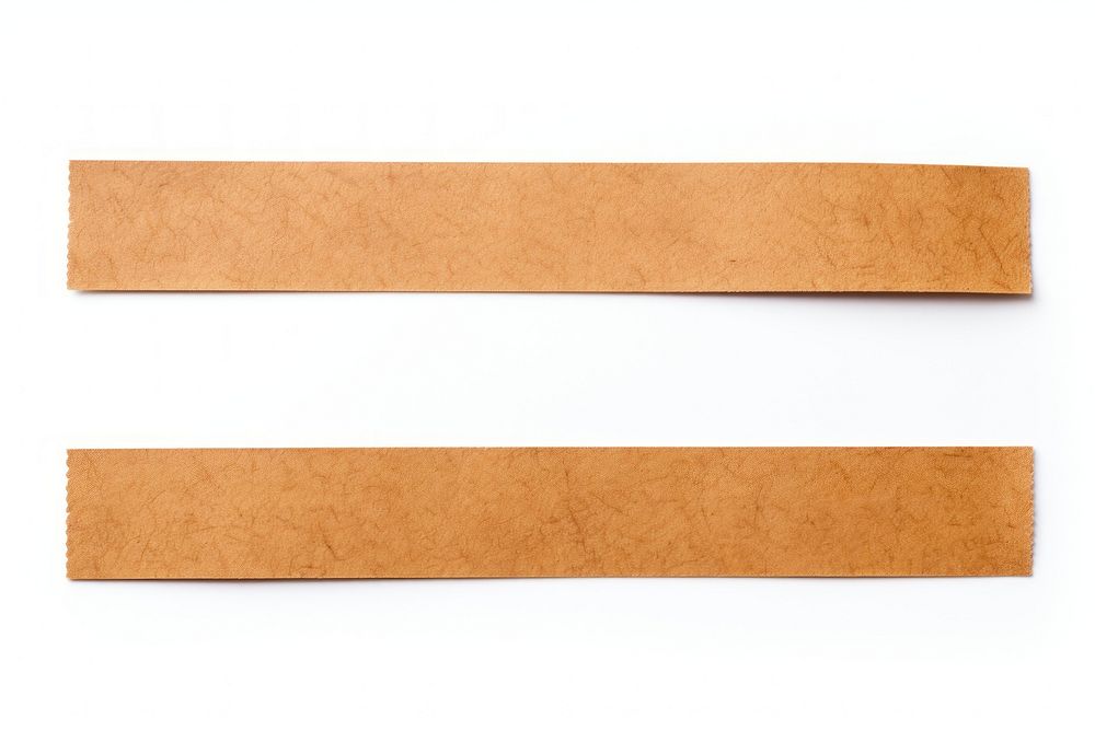 Surface pattern adhesive strip paper wood white background.