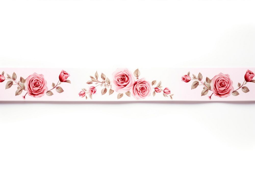 Paper adhesive strip pattern rose flower.