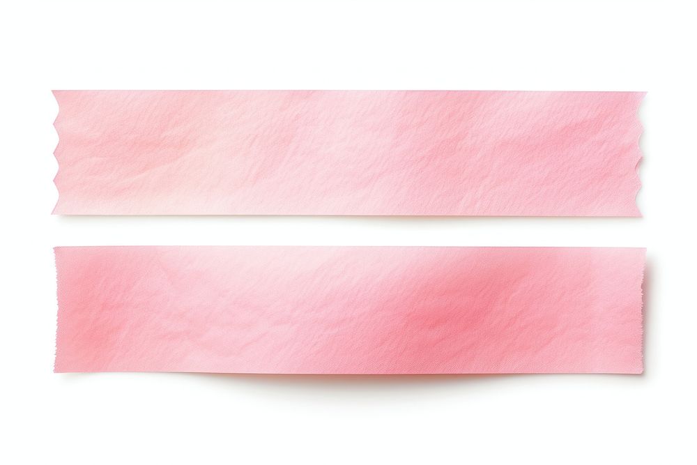 Pink adhesive strip paper petal white background.