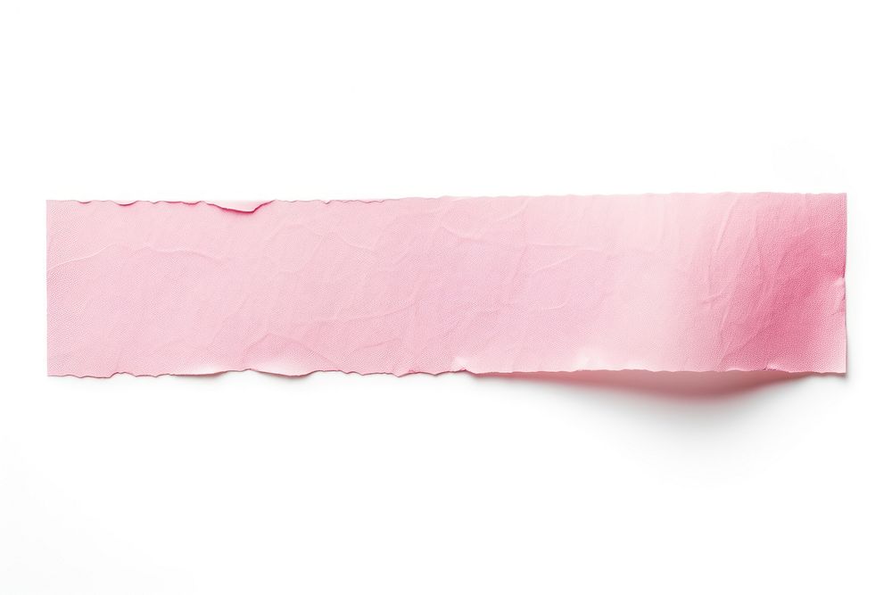 Pink adhesive strip paper white background rectangle.