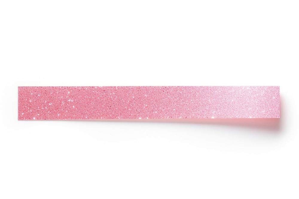 Pink glitter adhesive strip white background rectangle magenta.