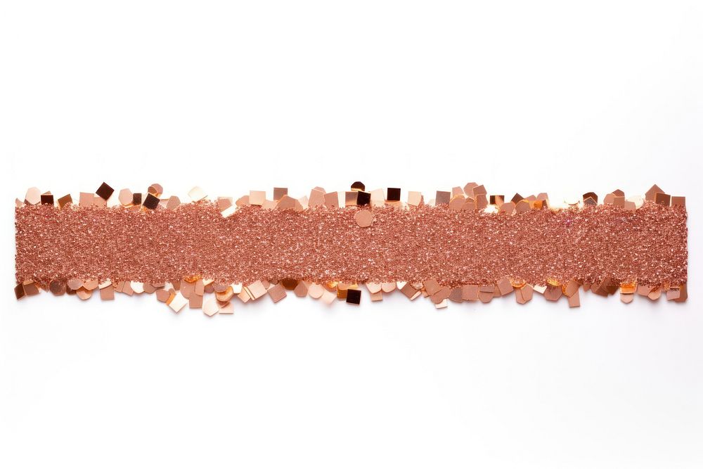 Rose gold glitter white background textured jewelry.