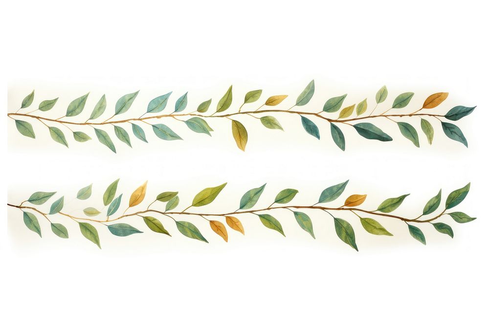Washi tape adhesive strip pattern plant leaf.
