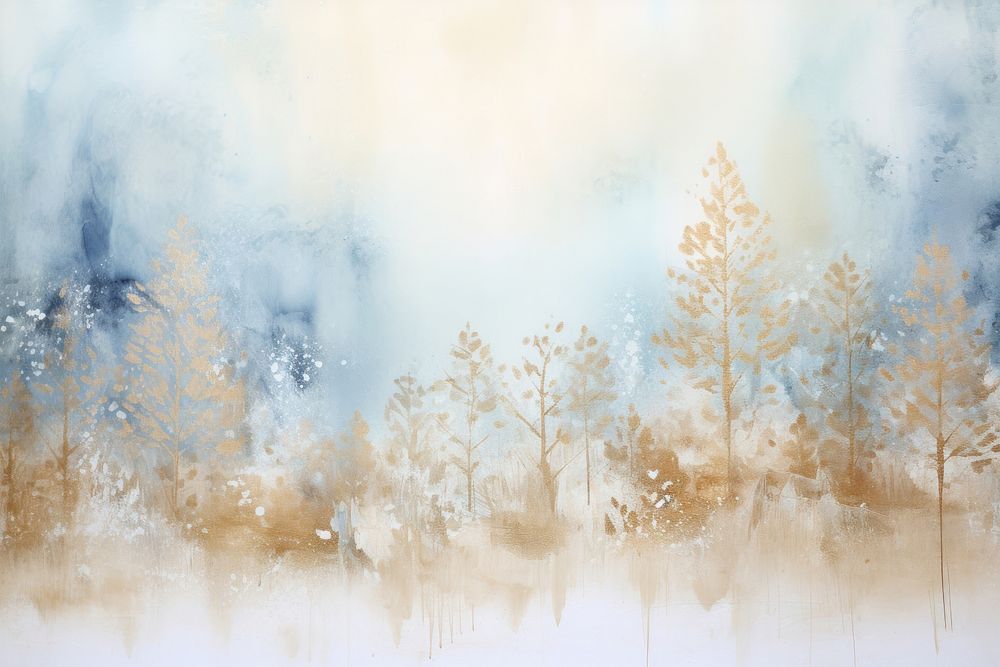 Winter forest watercolor background backgrounds painting outdoors.