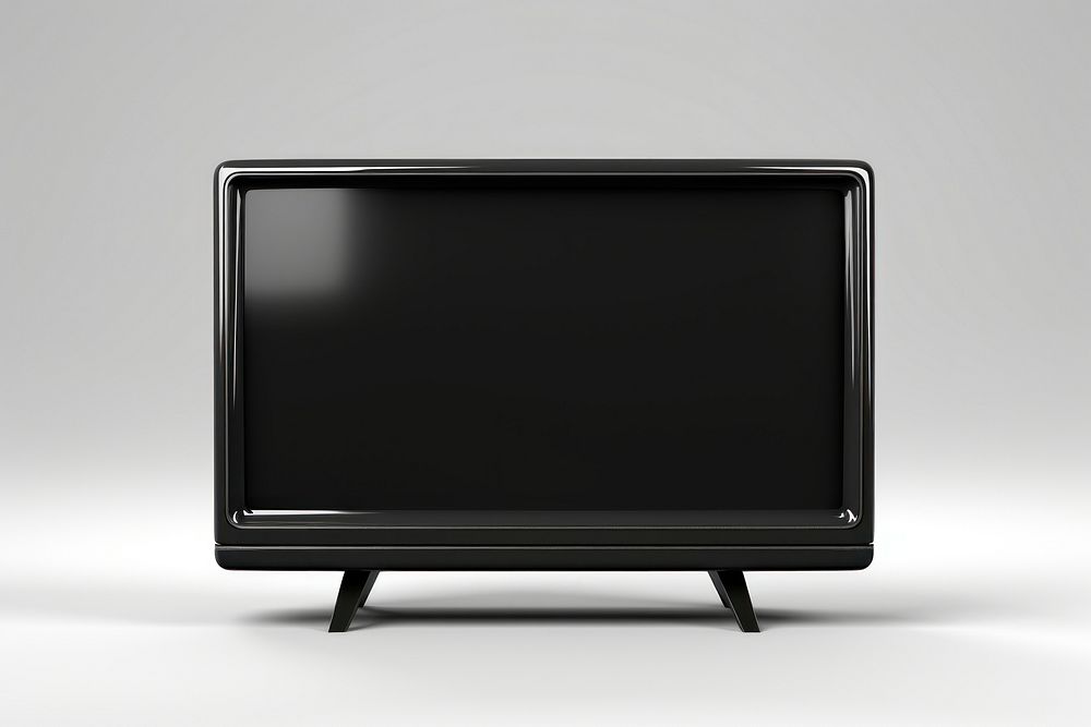 Old television screen black white background.