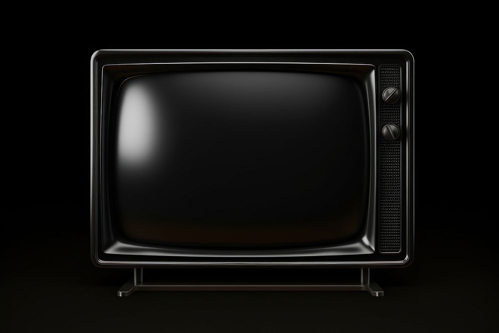 Old television screen black electronics.