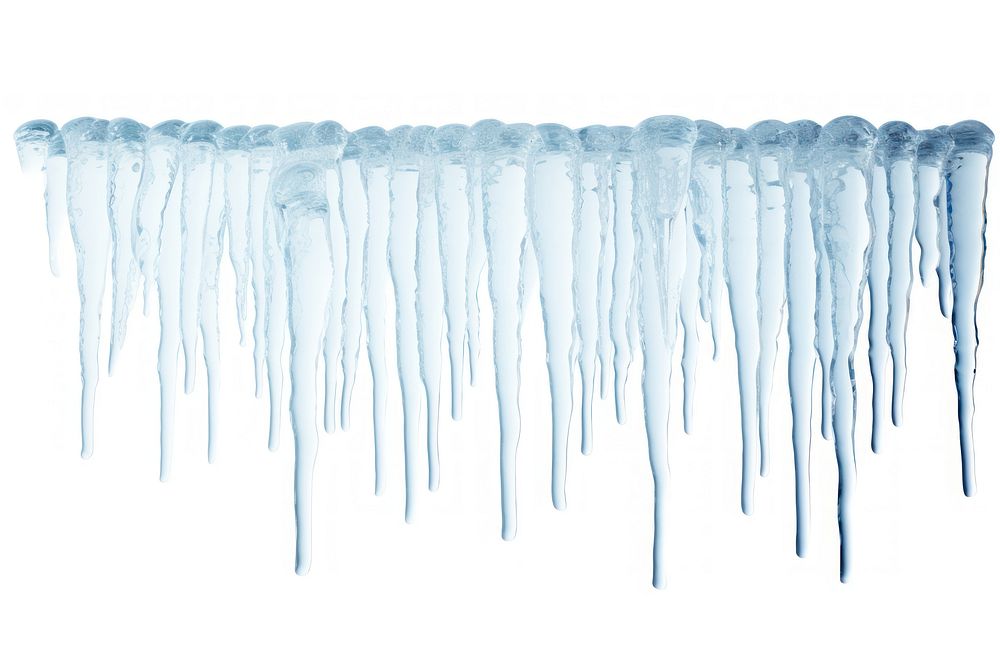 Icicles ice white background stalactite.