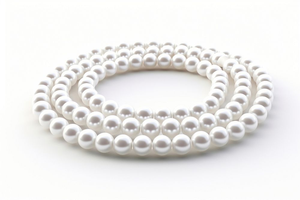 White pearl beads string necklace jewelry pill.