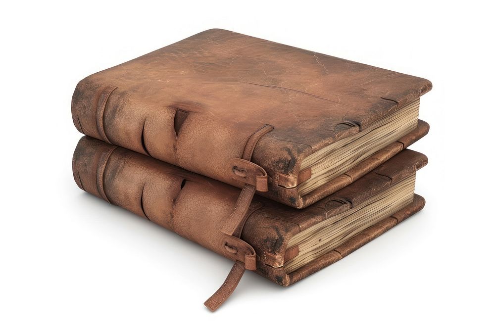 Leather bound book publication diary wood.