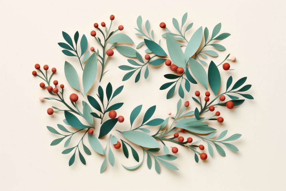Mistletoe wreath pattern art celebration.