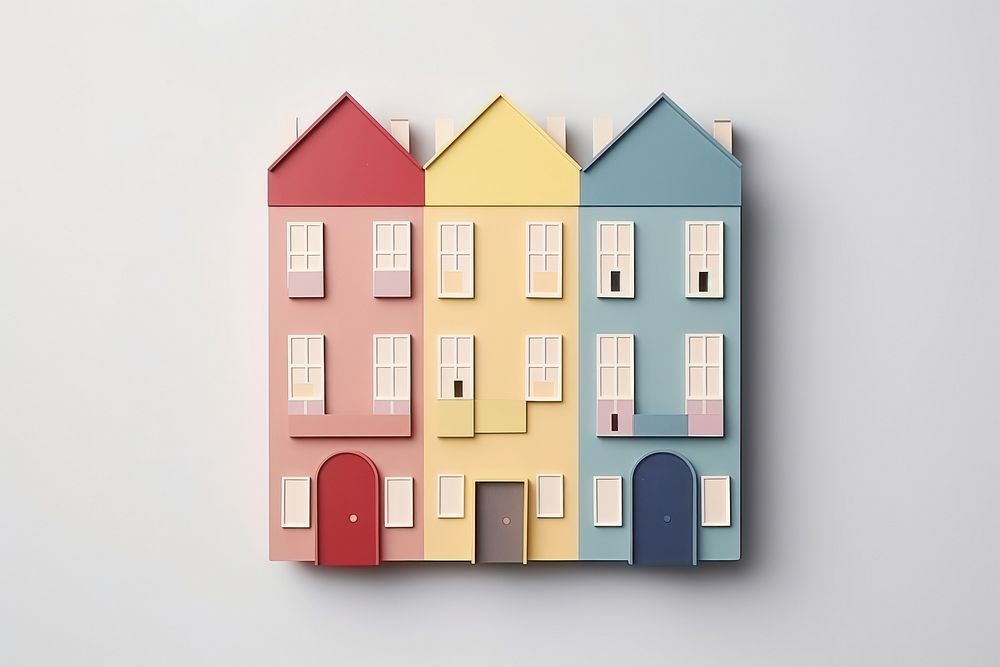 Illustration of a building gray background architecture dollhouse.