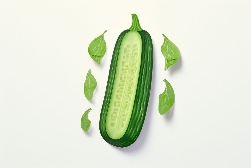 Illustration of a cucumber vegetable plant food.