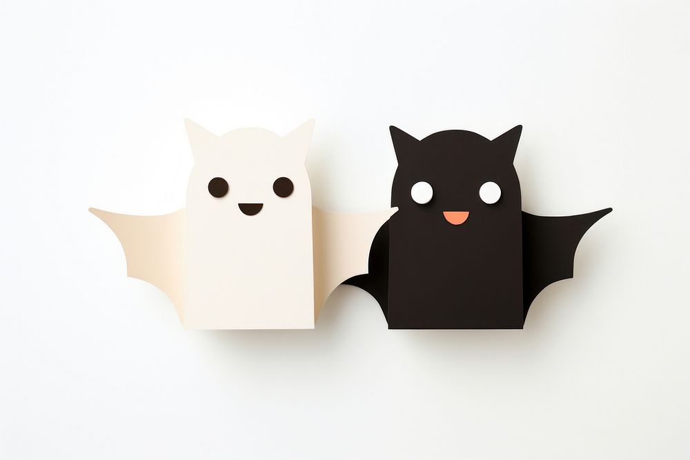 Cute ghost and bat animal mammal paper.
