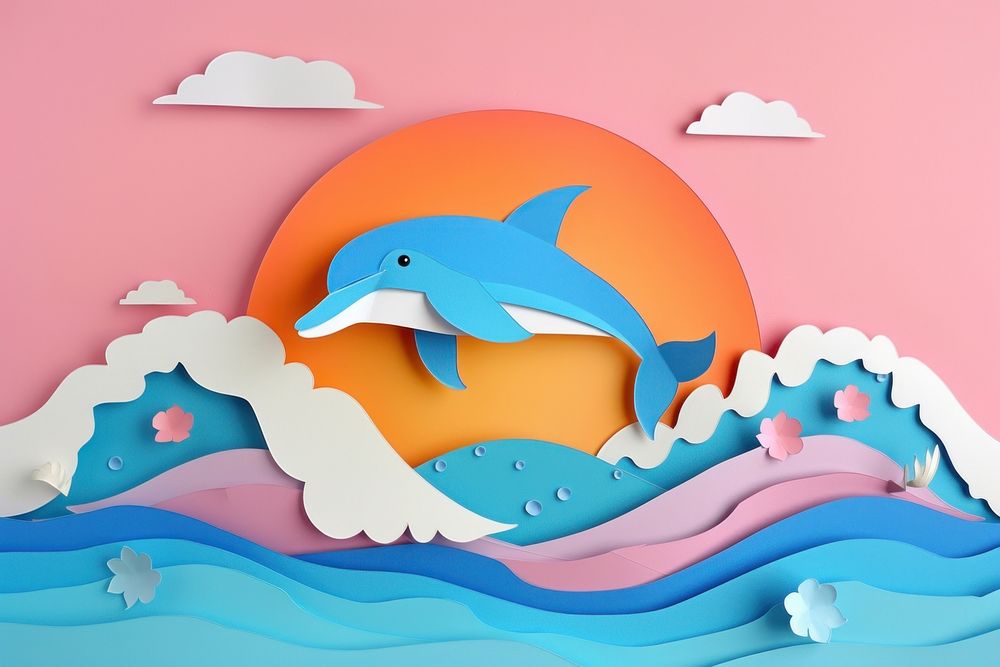 Dolphin art painting mammal.