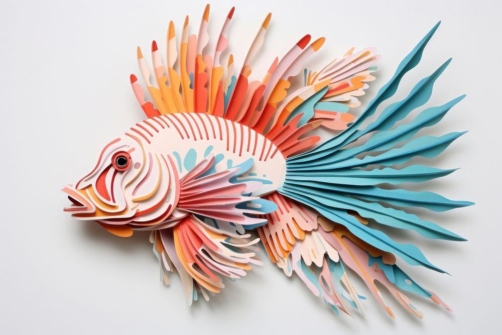 Lion fish animal craft paper.