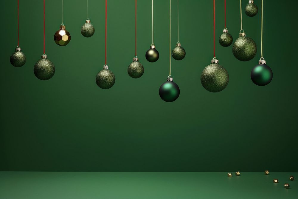 Christmas ornaments green lighting sphere.
