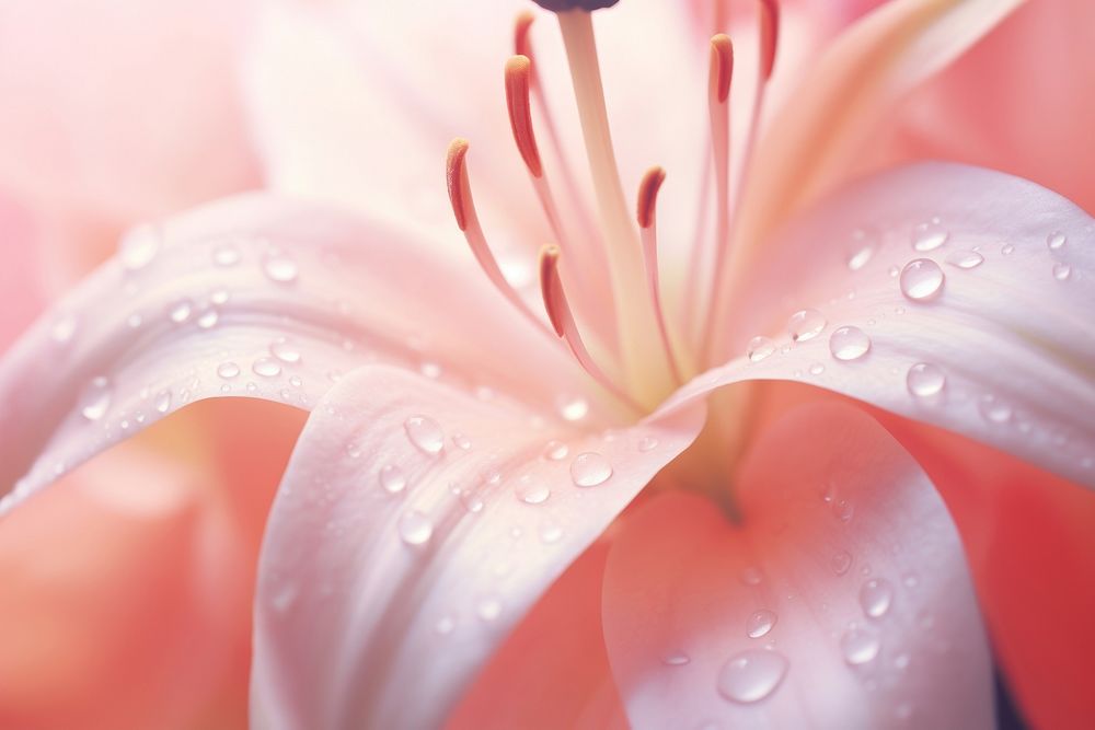 Water droplet on oriental lily flower backgrounds blossom.