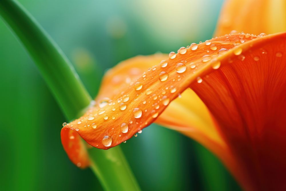 Water droplet on canna lily flower backgrounds nature.