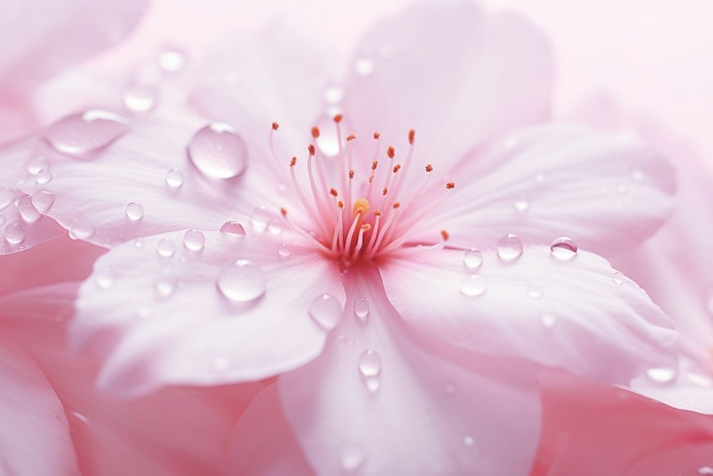 Water droplet on cherry blossom flower backgrounds nature.