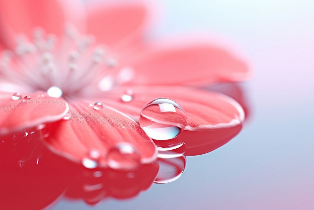 Water droplet on christmas flower backgrounds blossom nature.