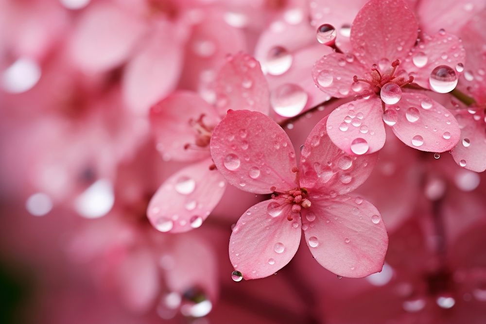 Water droplet on coral bells flower nature backgrounds.