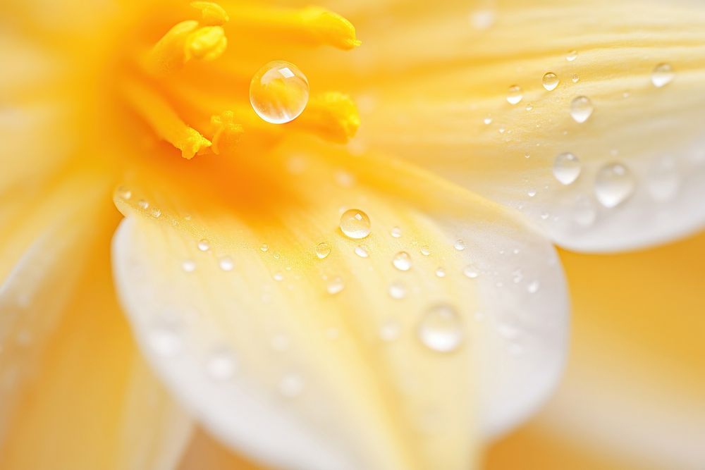 Water droplet on daffodil flower backgrounds blossom.