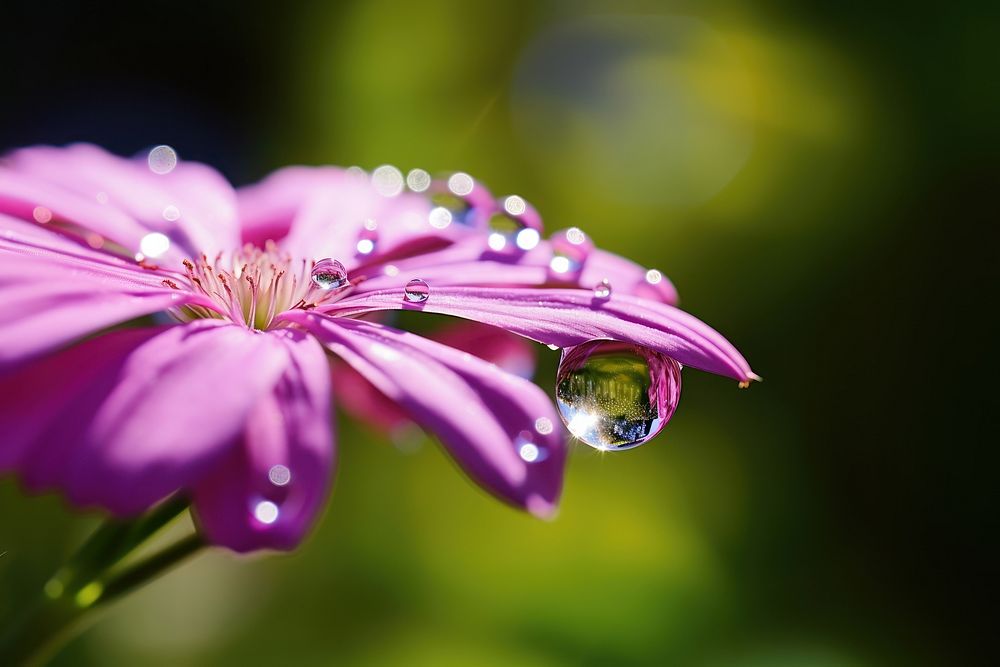 Water droplet on flower garden outdoors blossom nature.