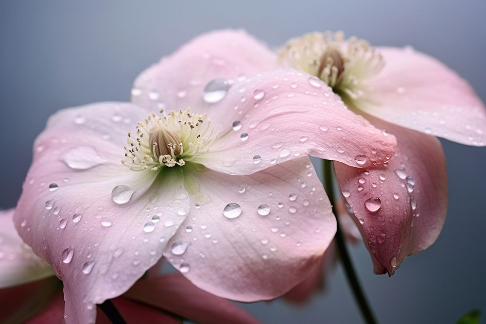 Water droplet on lenten roses flower blossom nature.