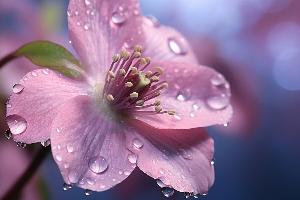 Water droplet on lenten roses flower nature outdoors.