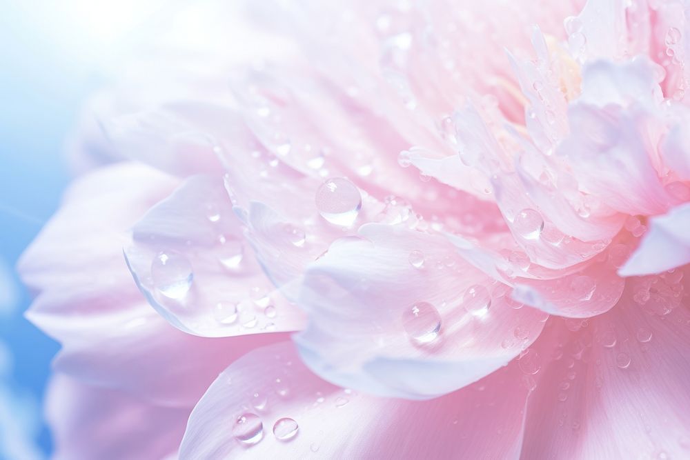 Water droplet on peony flower backgrounds blossom.