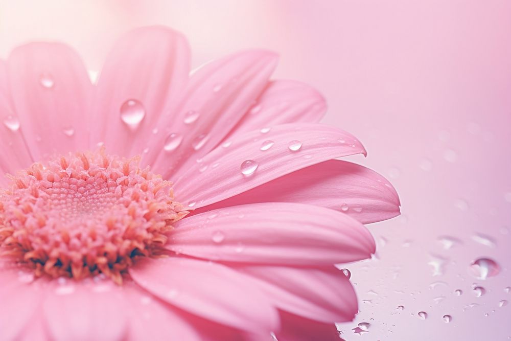 Water droplet on pink flower backgrounds blossom nature.