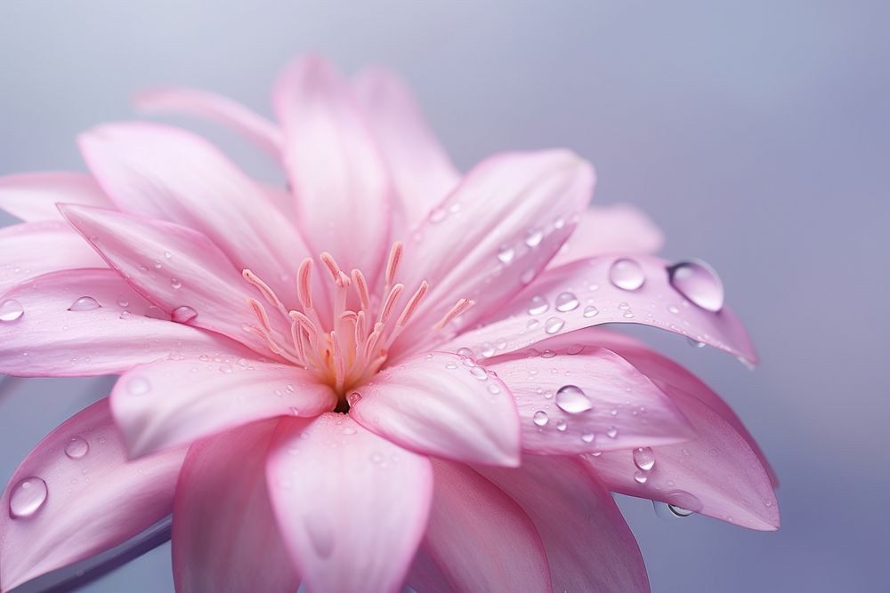 Water droplet on rain lily flower blossom nature.