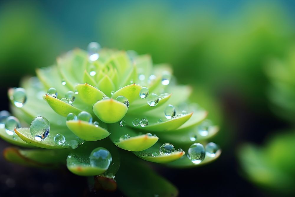 Water droplet on stonecrop nature outdoors flower.