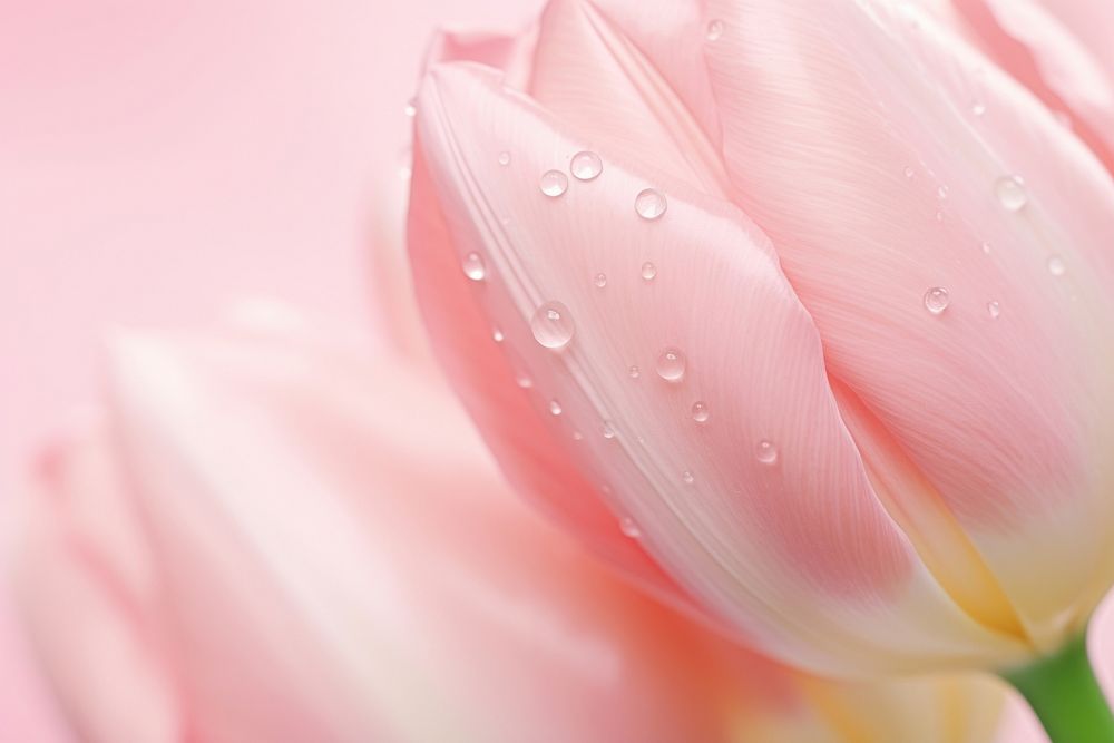 Water droplet on tulip flower backgrounds outdoors.